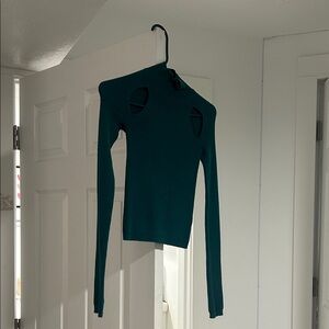 Target Teal Long Sleeve Cut-Out Top